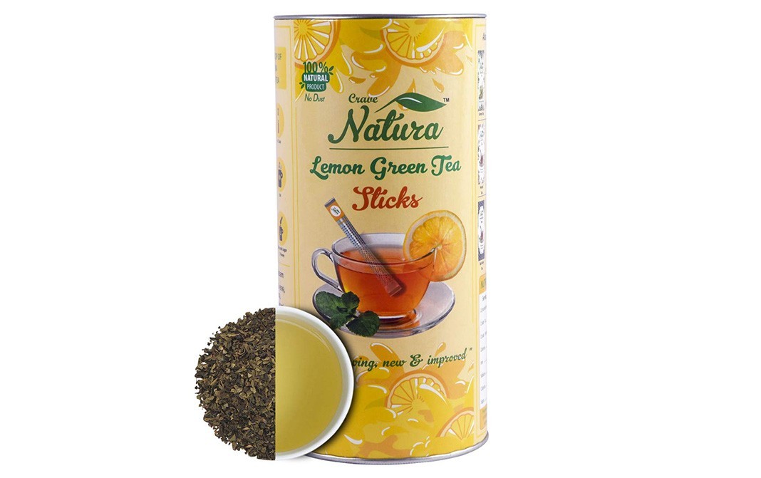 Crave Natura Lemon Green Tea Sticks   Container  40 grams